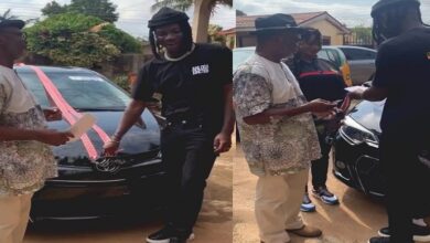 Veteran Music producer Agiecoat Gets A New Toyota Corolla car From Stonebwoy & Aisha Modi - Video