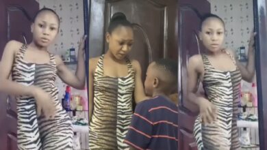 Son Of Akuapem Poloo Stepped In To Stop Her From Joining De Silhouette Challenge - Video