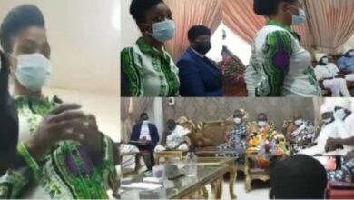 Diana Asamoah Bows Before The Ga Customary Board After She Was Brought - Video