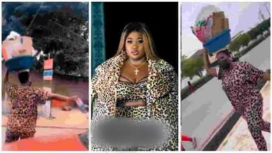 See Trending Video Of Sista Afia Selling Sachet Water In Traffic - Video